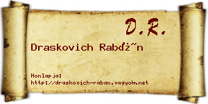 Draskovich Rabán névjegykártya